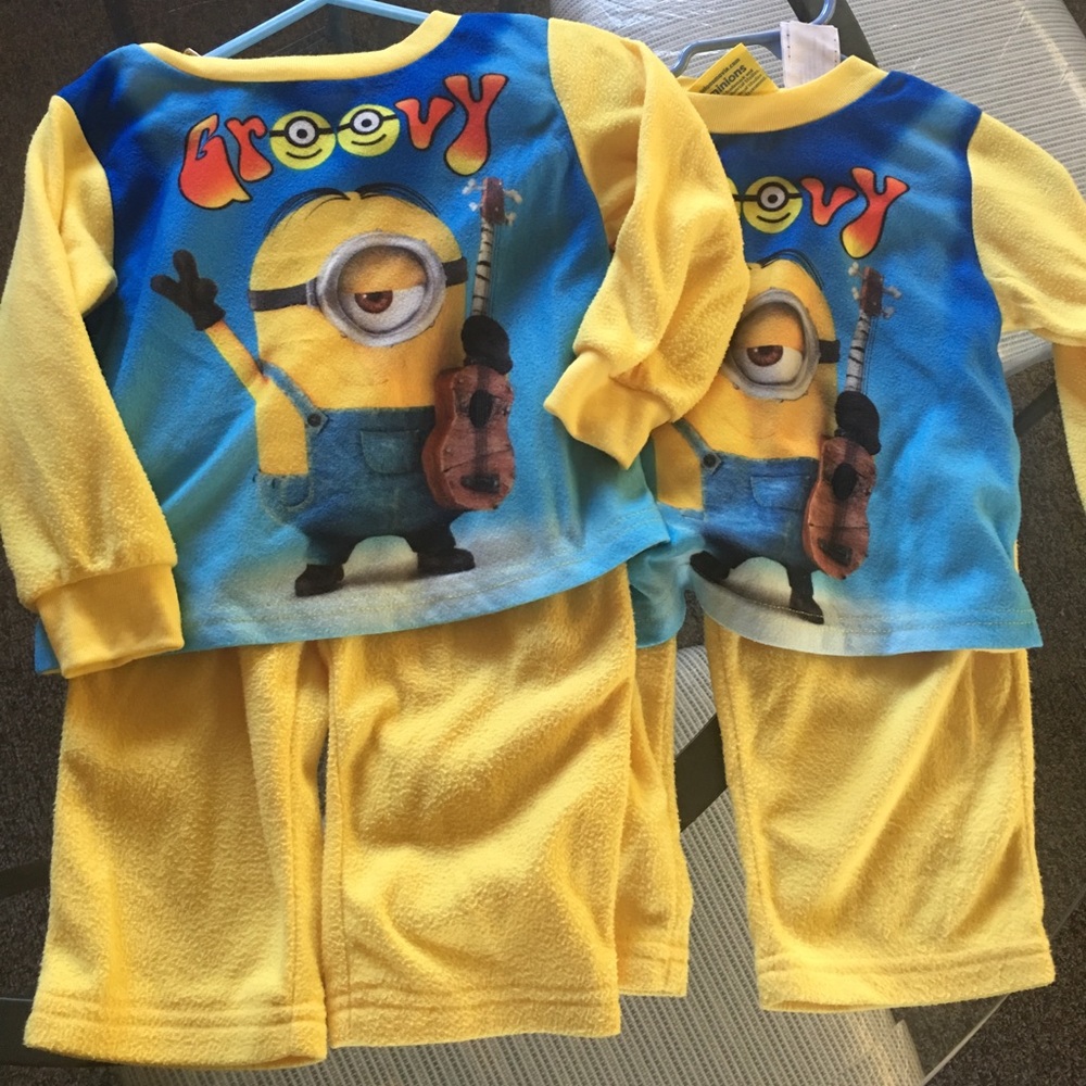 Twin boys Minion pj set size 2T